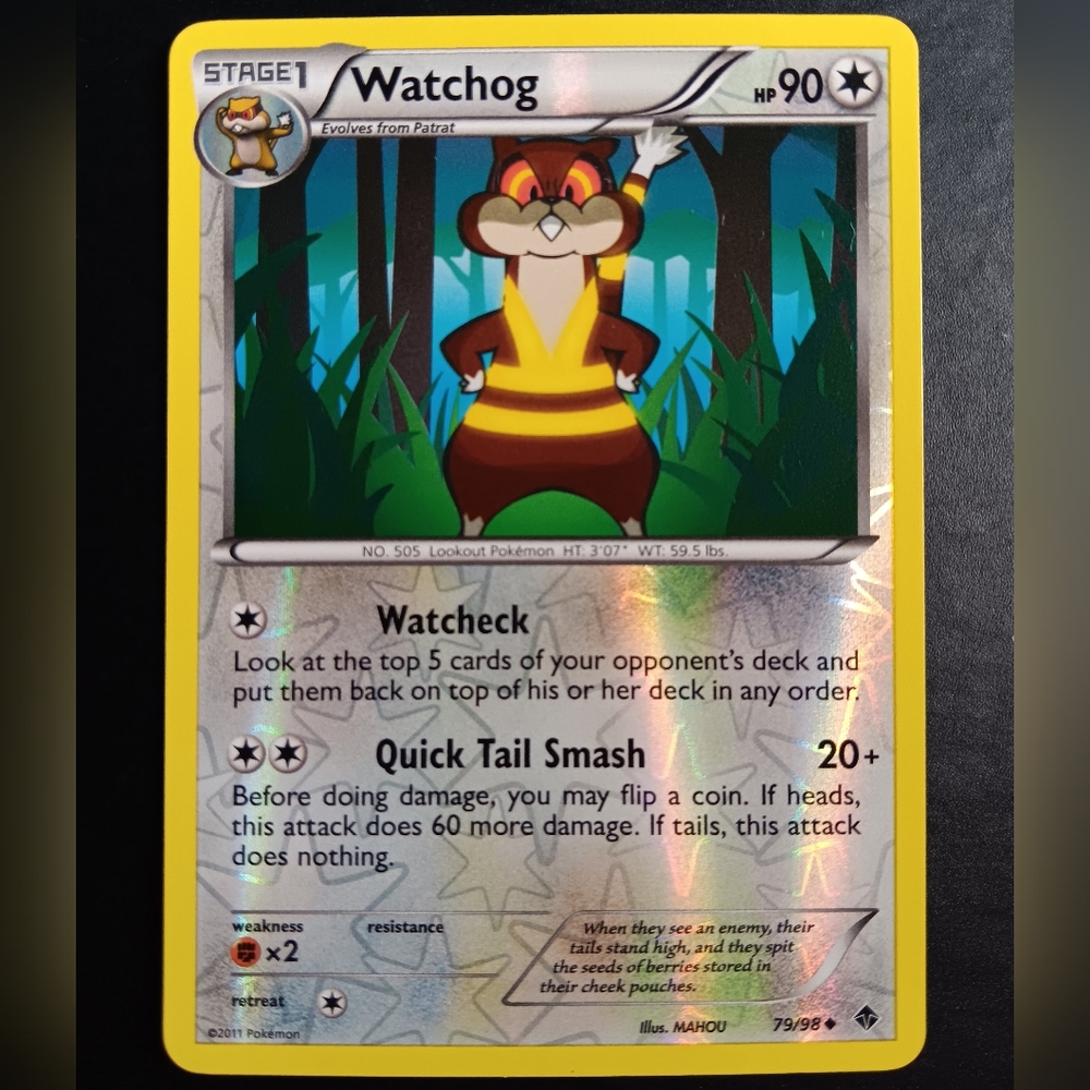 Watchog Pokemon Card - Emerging Powers - 79/98 Reverse Holo